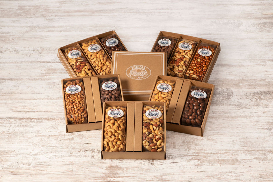 Giant Cashews, Gourmet Mixed Nuts, Milk Chocolate Almonds 3 Pack Gift Krema Nut Company