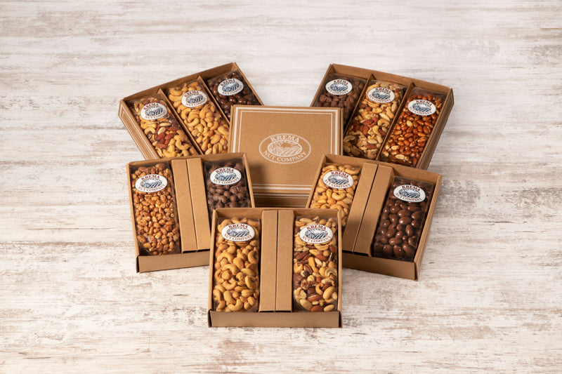 Redskin Peanuts, Milk Chocolate Peanuts, Gourmet Mixed Nuts 3 Pack Gift Box
