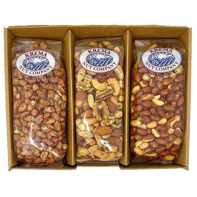 Summer Edition Gift Box: Butter Toffee Peanuts, Gourmet Mixed Nuts, Redskin Peanuts