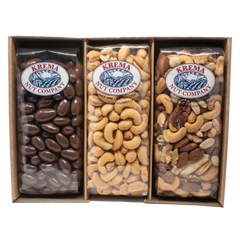 Giant Cashews, Gourmet Mixed Nuts, Milk Chocolate Almonds 3 Pack Gift Box