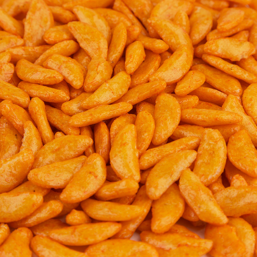 Round Chili Rice Rackers Hot Chili Rice Crackers 8 oz. Bag | Krema Nut Company